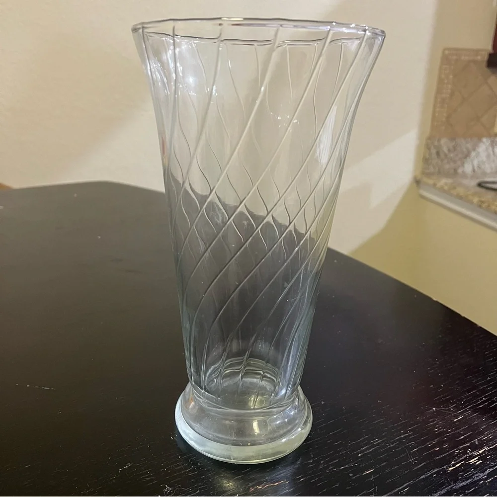 Large Clear Glass Vase 19.5 inches tall 5.5 inches wide